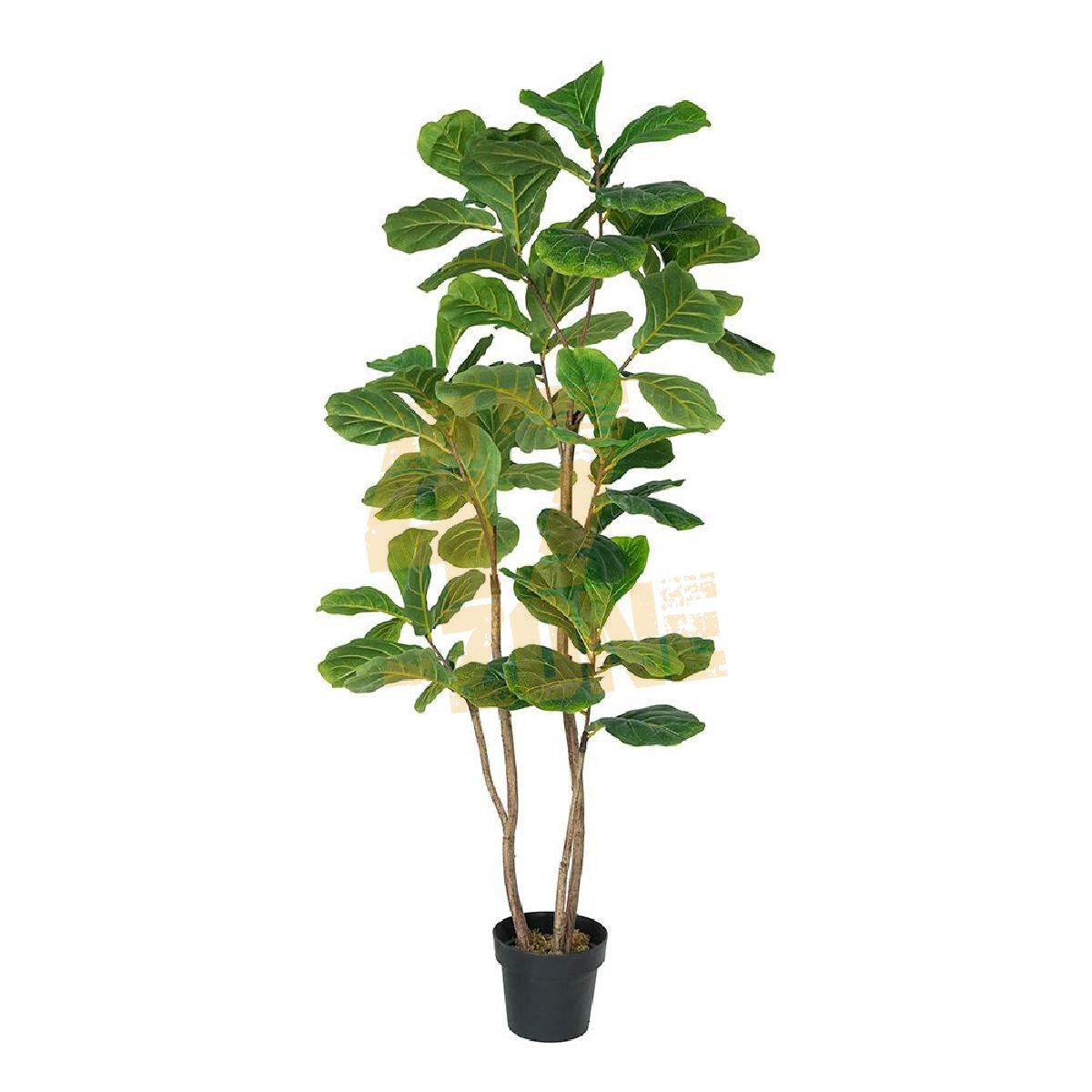 Faux Potted Fiddle Leaf Tree 3 Branch Green Artifical Garden Indoor Outdoor