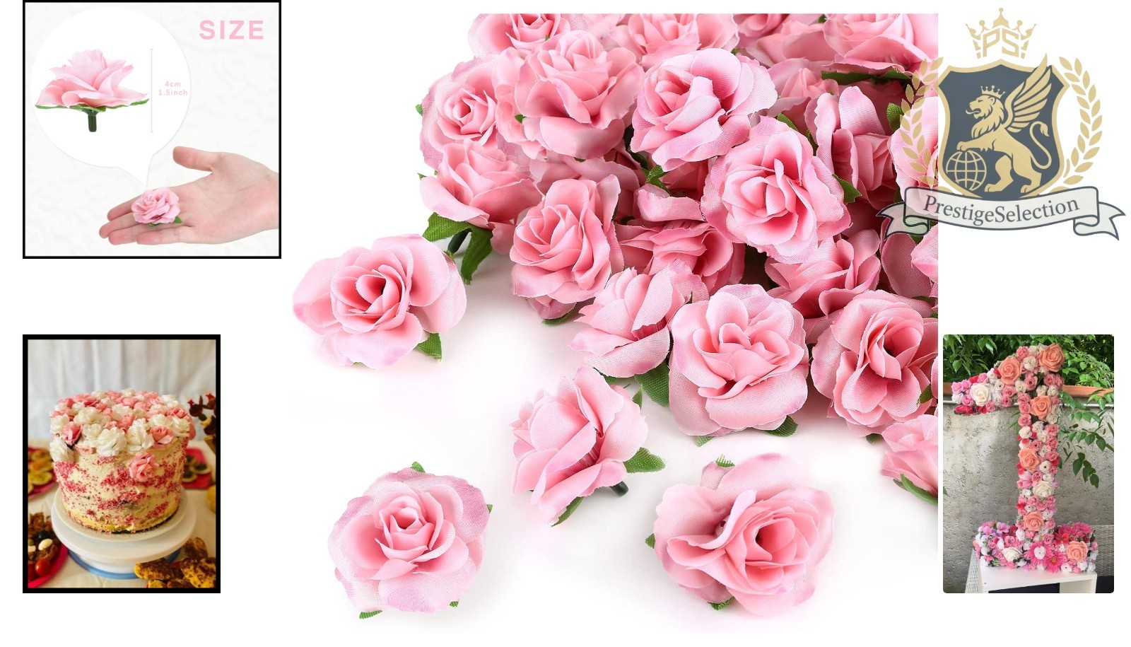 50pcs Light Pink Silk Roses – 1.6
