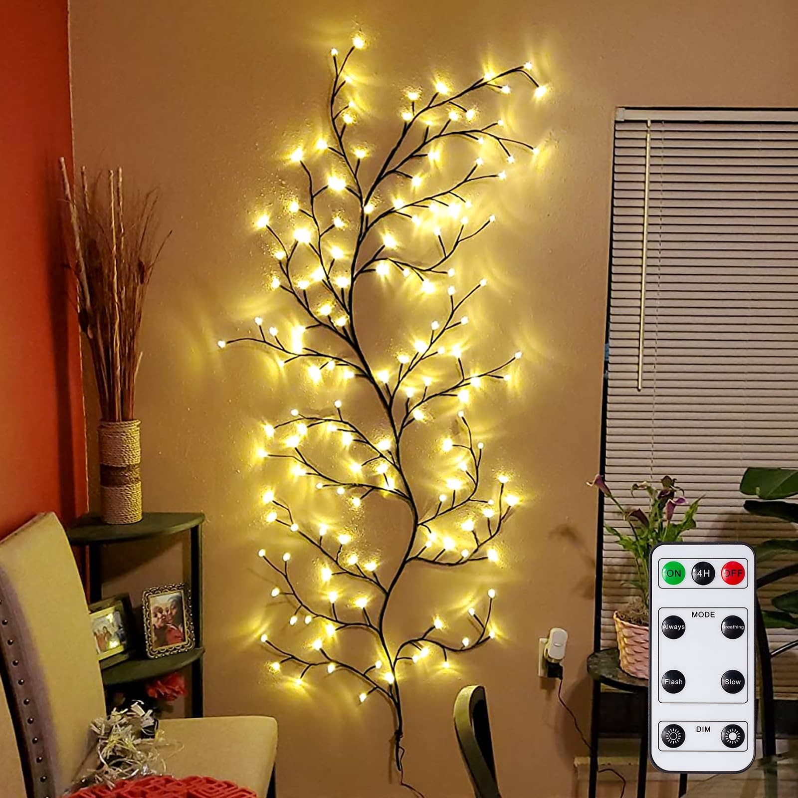 Enchanted Willow Vine Lights with Remote:144 LEDs Flexible DIY Vines with Lig…