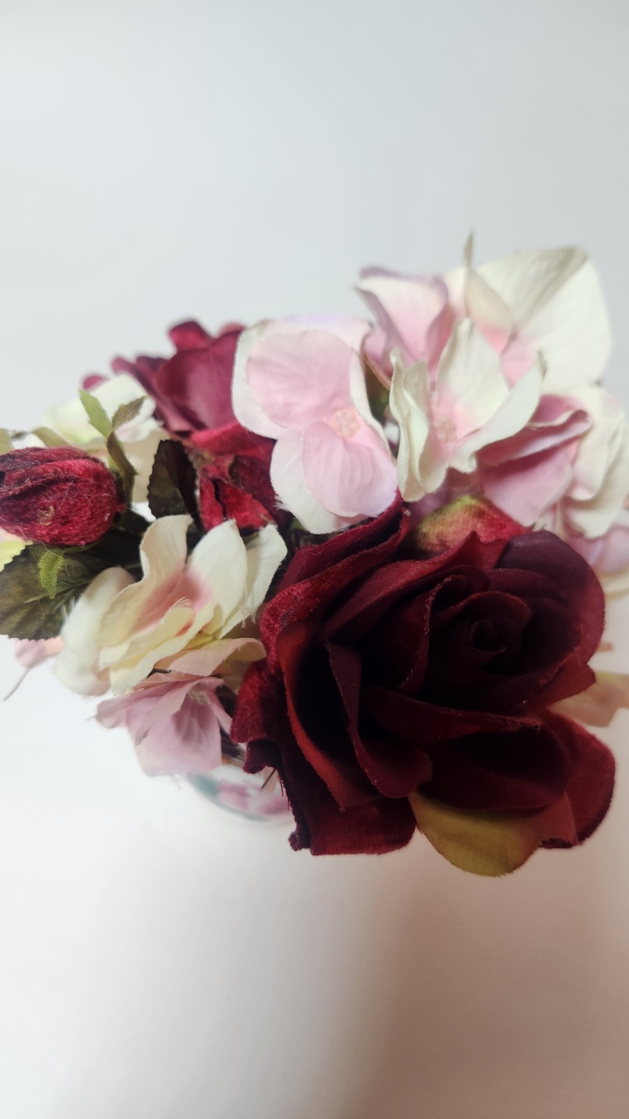 Queen Anne Bone China Artificial Flower Arrangement Teacup Rose Hydrangea