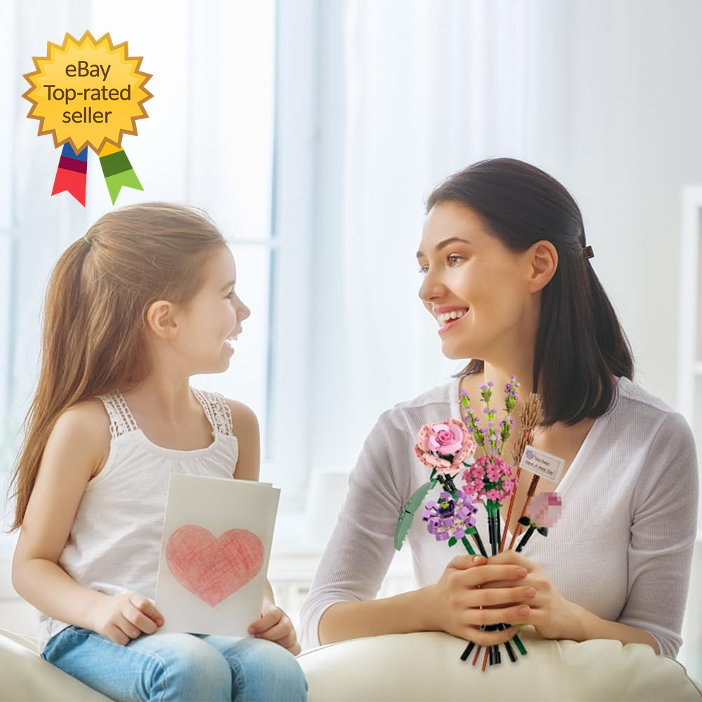 Mini Bricks Flower Bouquet Building Sets Artificial Flowers Decoration Home