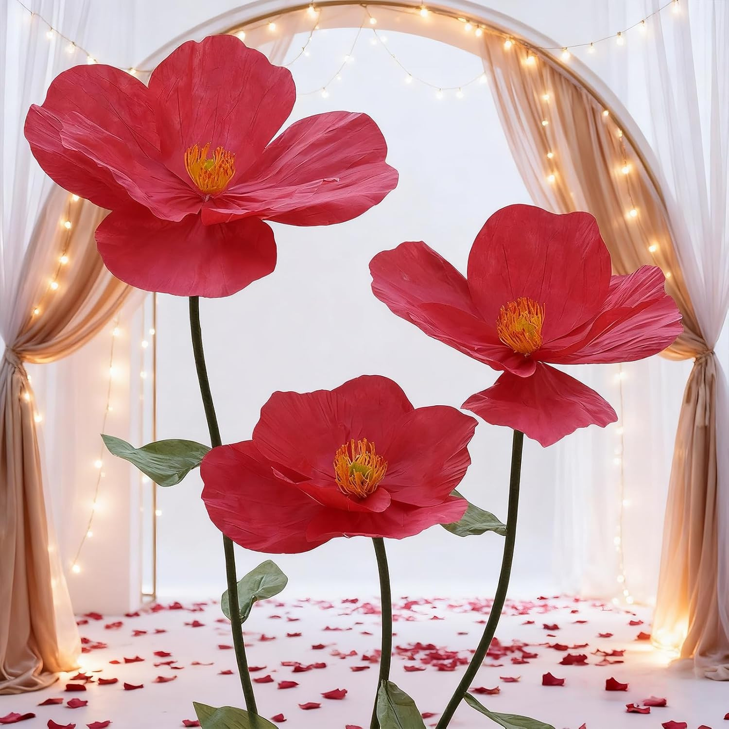 Giant Artificial Flowers for Decoration with Stand,Large Paper Flowers for Weddi