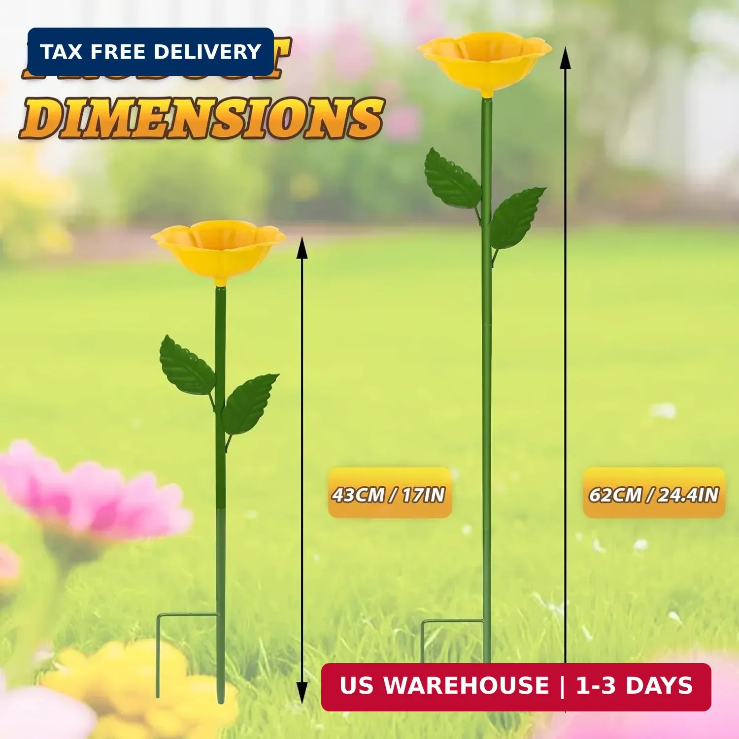 Mellbree Bee Watering Station, 6-Pack Metal Flower Bee Bath for Garden – Attract