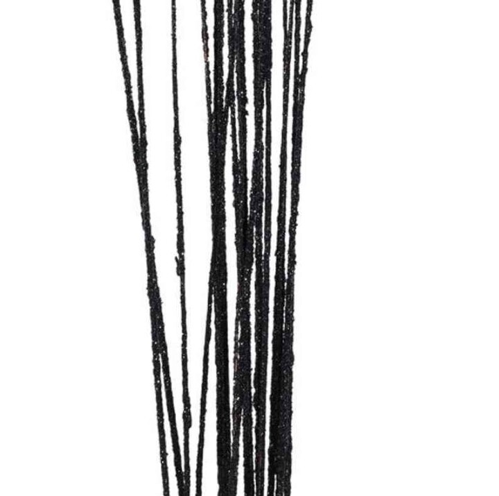 Case Of 12 Sparkle Glitter Wispies Pack of 20 Stems 36in Black 240 ct Floral