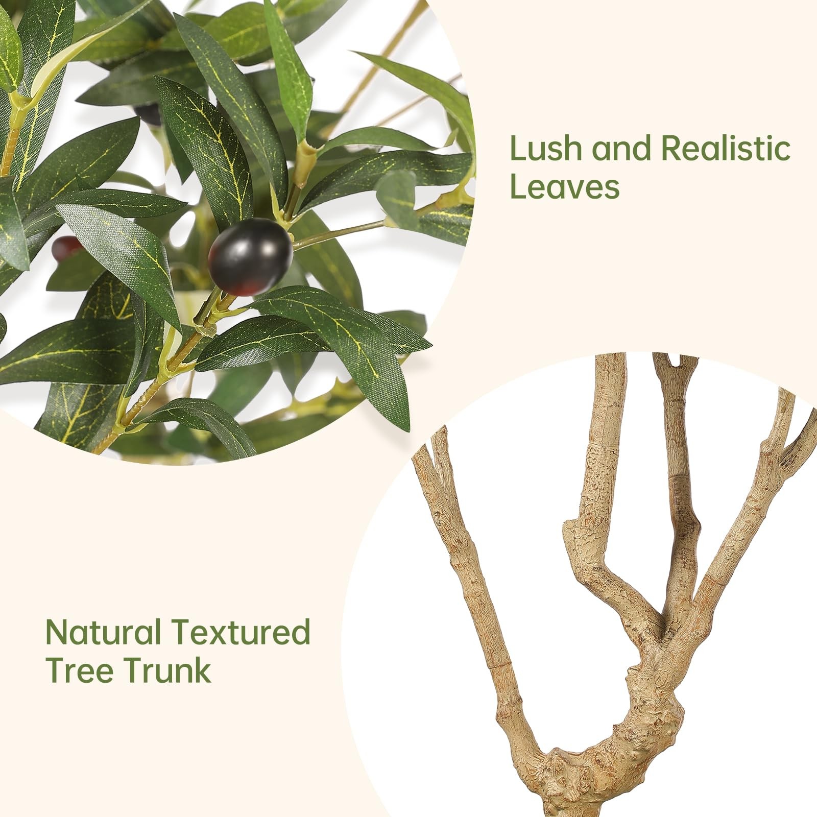 Olive Trees Artificial Indoor – 8FT Tall Faux Olive Tree with 18in Exquisite …