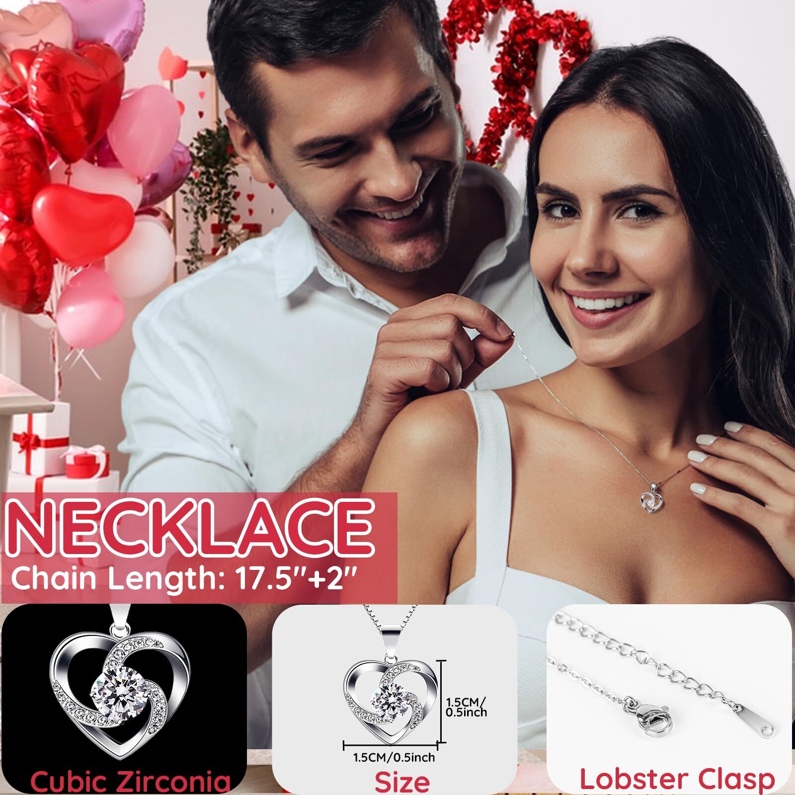 Preserved Rose with Necklace , Gift for Women – Valentines Day Gift Idea