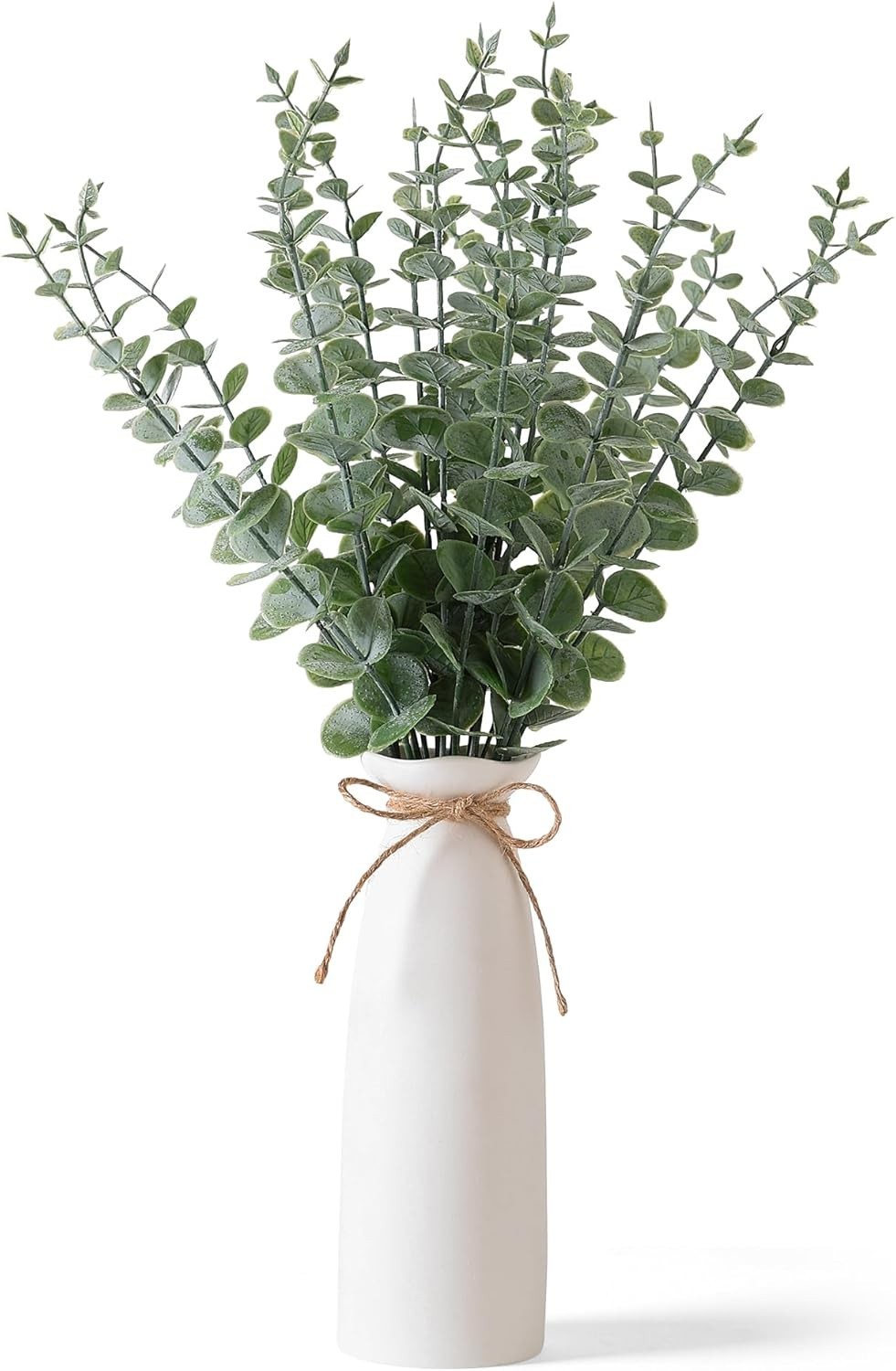 19″ Decorative Eucalyptus Centerpiece in Elegant White Vase, Perfect for Gifting
