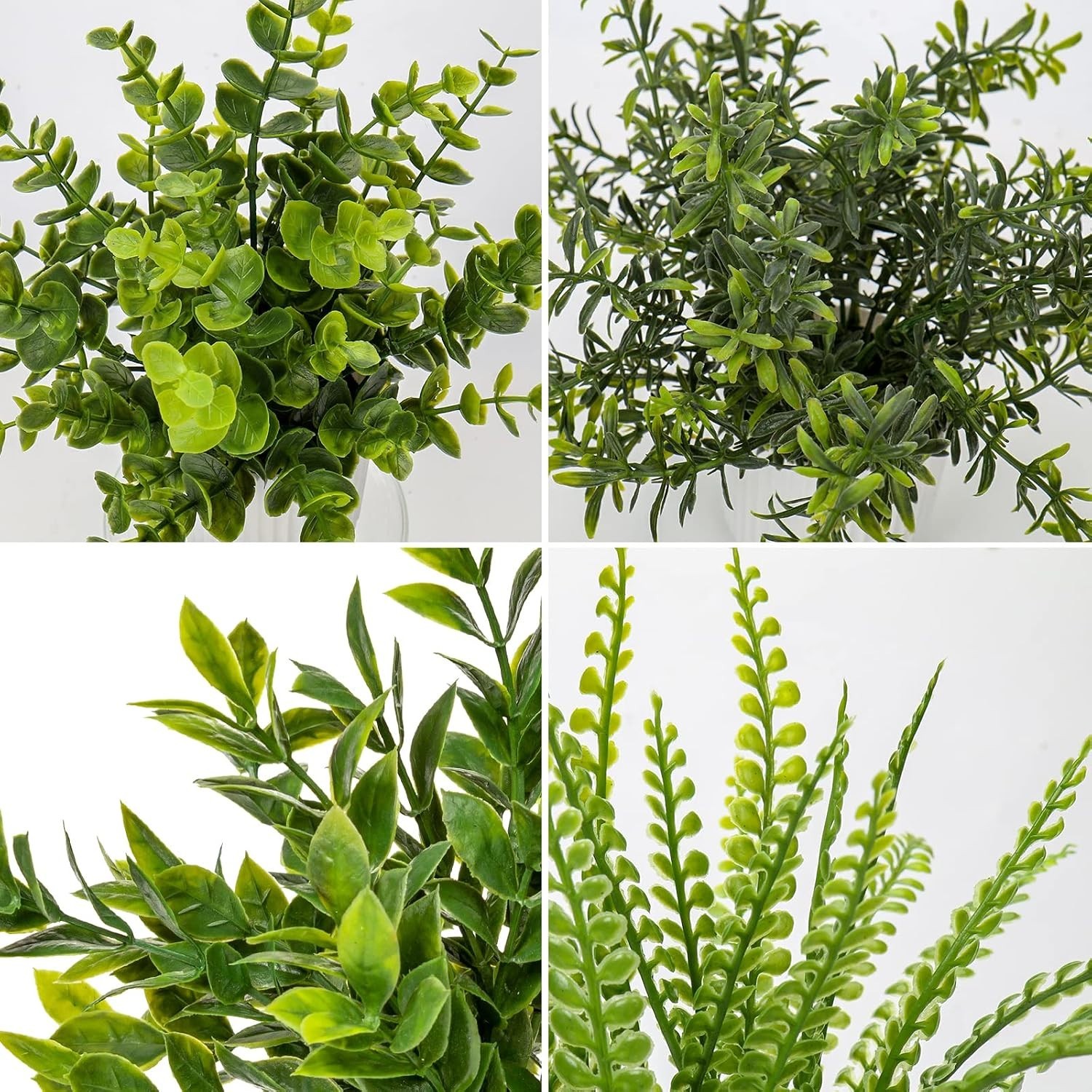 4 Pack Artificial Potted Plants Eucalyptus Rosemary Boston Fern ZZ Plant Fake…