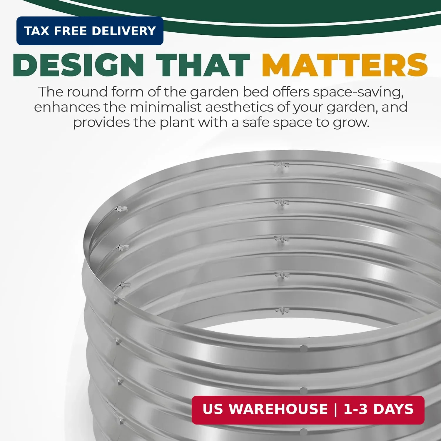 Utopia Home Galvanized Raised Garden Bed Kit 2x2x1 Ft, Planter Box Round Raised