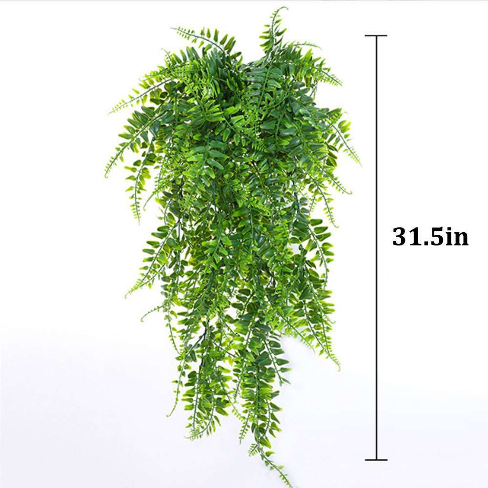 Artificial Ferns Rattan Fake Hanging Plant Boston Fern Vine Indoor Outdoor Decor