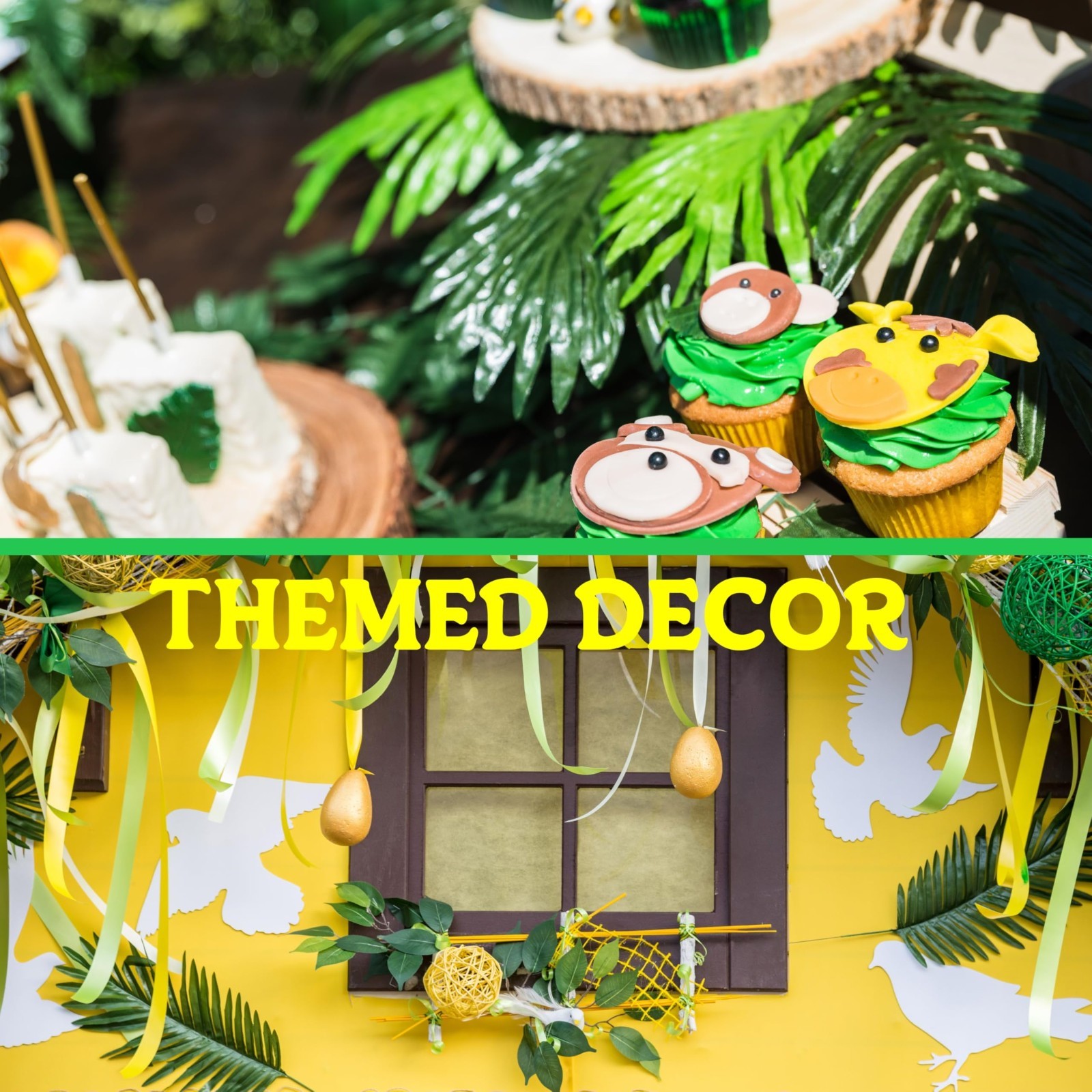 56 Pcs Tropical Palm Leaves Set – Monstera & Jungle Decor for Luau, Beach, Weddi