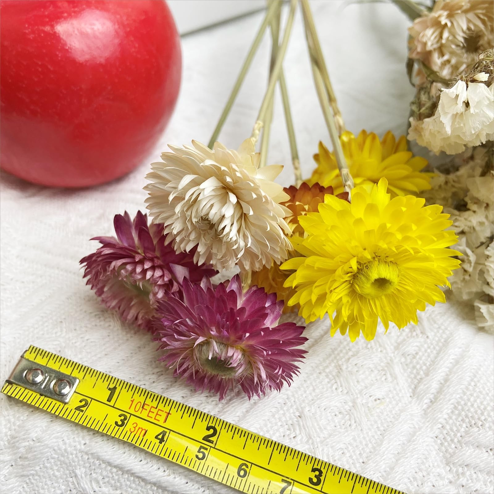 16 PCS Pink White Natural Daisy Strawflower Dried Flower Bouquets Party Decor