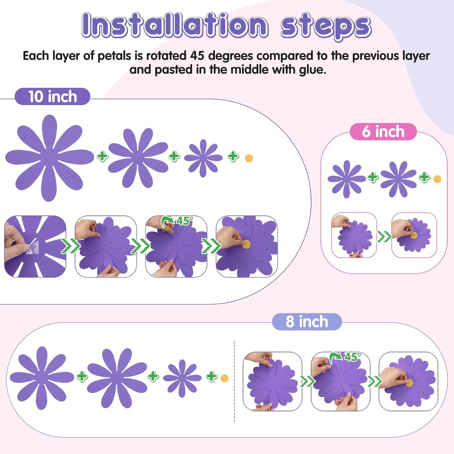18 Pcs Paper Flowers Decorations for Wall DIY Flower Bulletin Board 3D Paper Flo