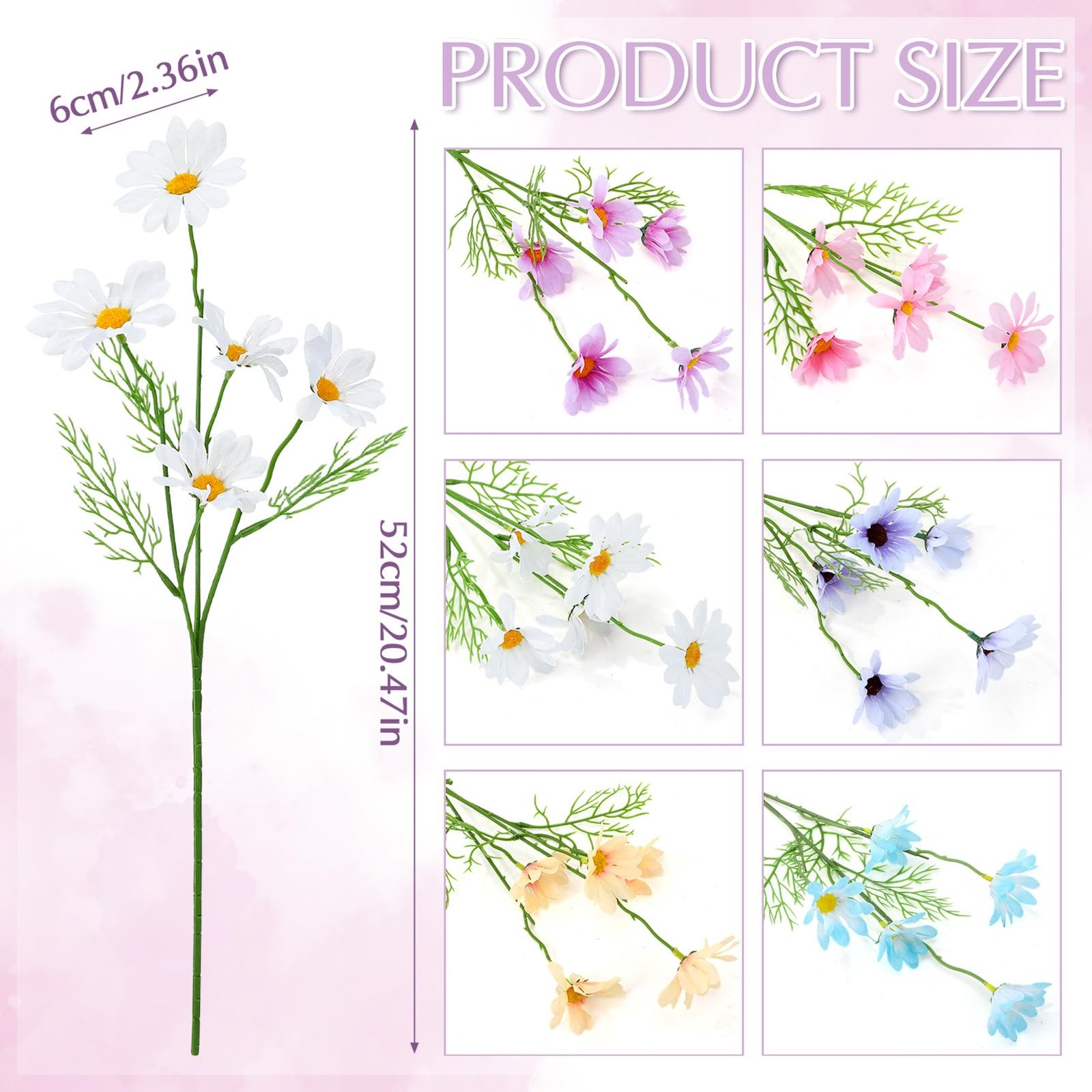 24 Bundles Artificial Daisy Flowers Fake Daisies UV Resistant Outdoor Indoor …