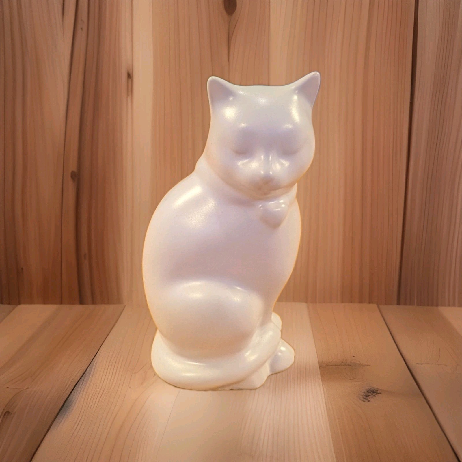 Partylite White Cat Vase small kitten figurine planter 4 inch Kitty Kitsch Cute
