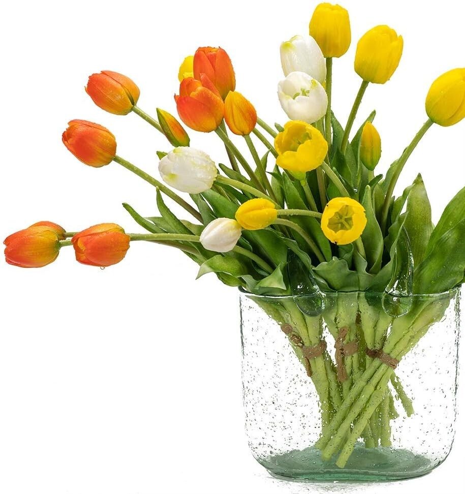 Durable Realistic Artificial Tulips – 15pc Yellow Bouquet for Year-Round Beauty
