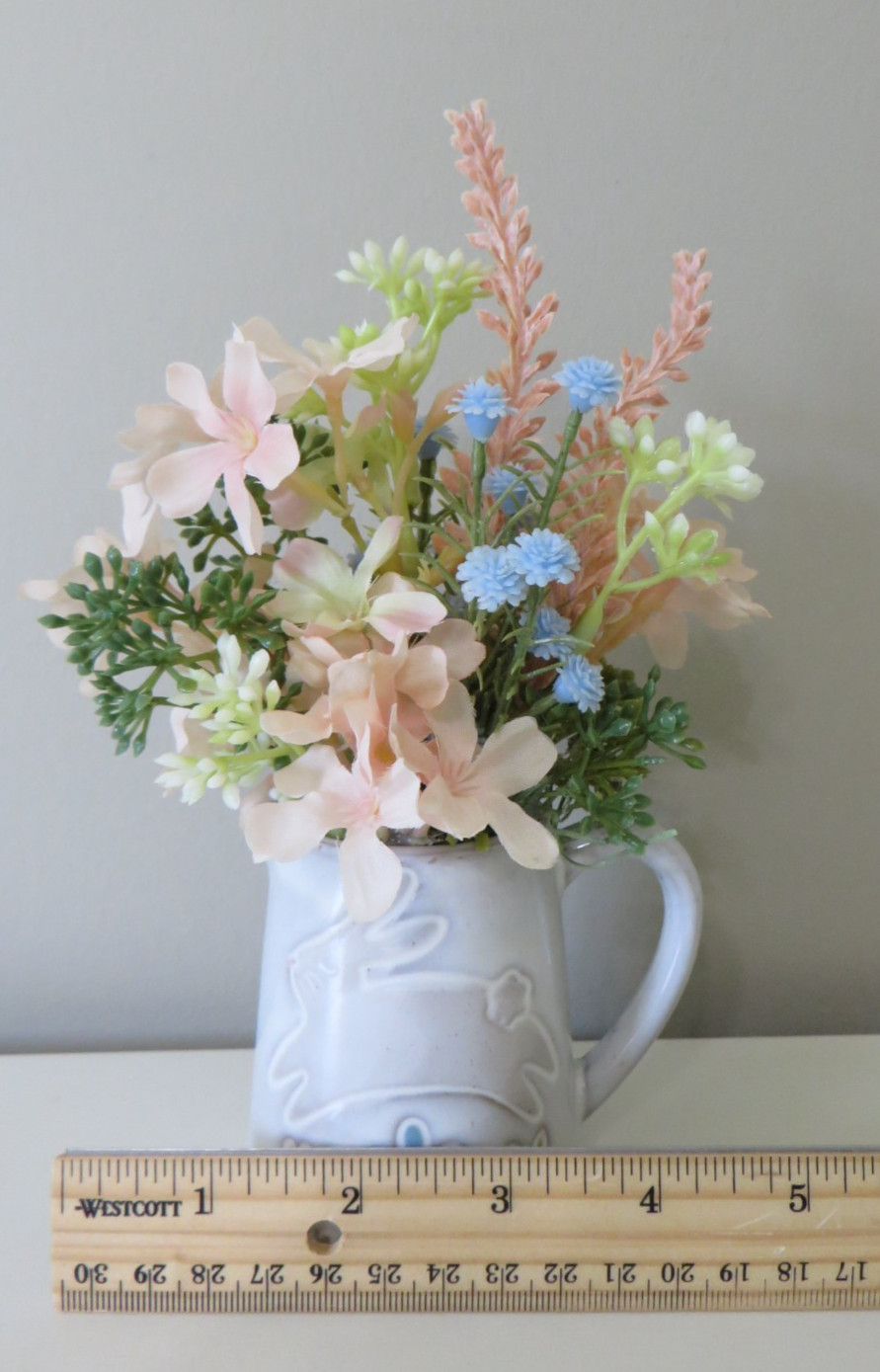 Easter Floral Arrangement in Small Decorative Ceramic Creamer – Home Decor #625