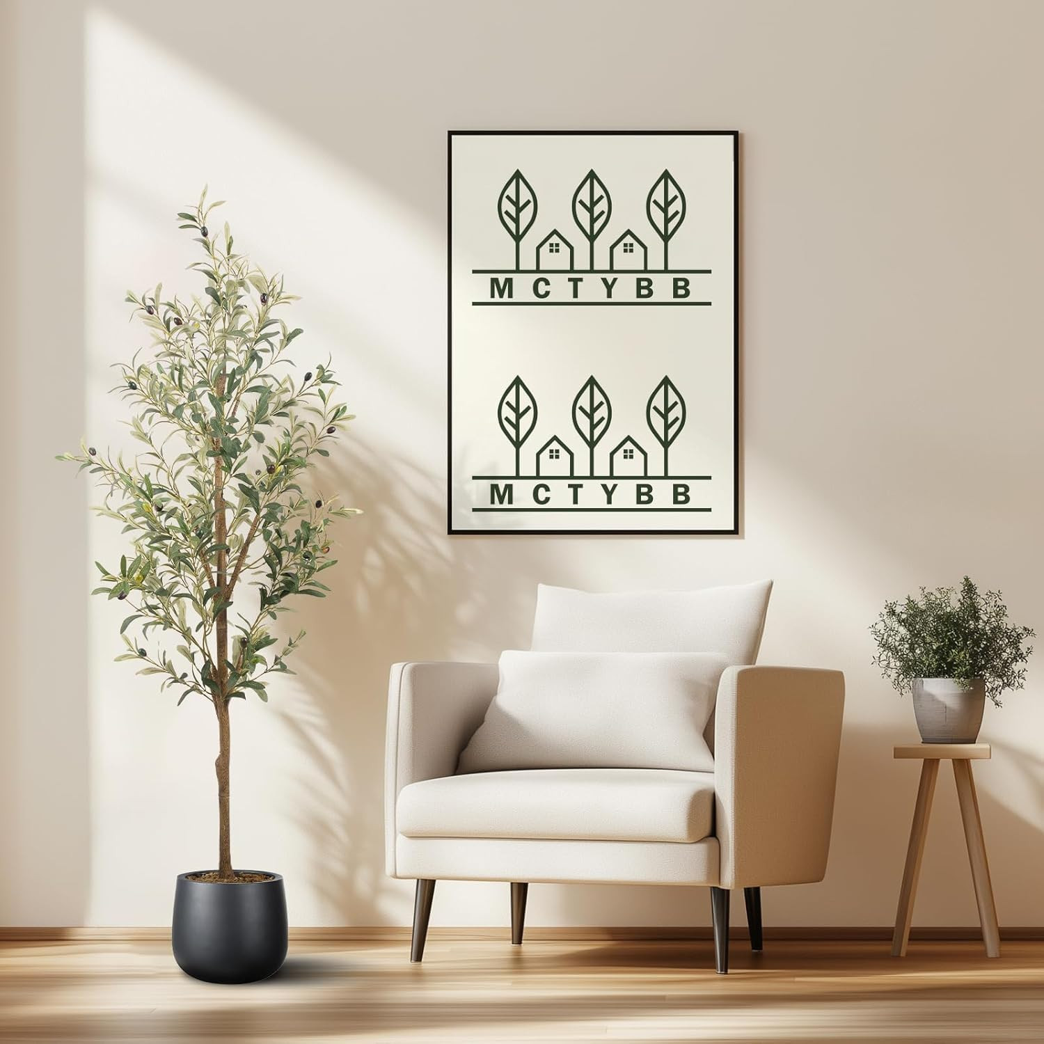 5FT Artificial Olive Tree – Faux Silk Indoor Plant for Home & Office Decor