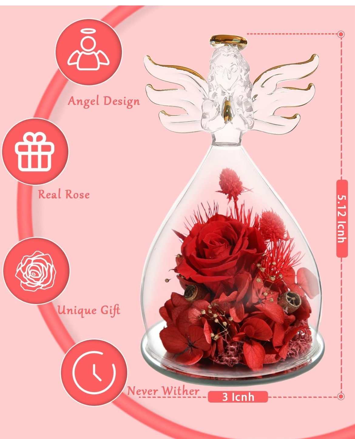 Preserved Rose flower gifts for women Mom her – red