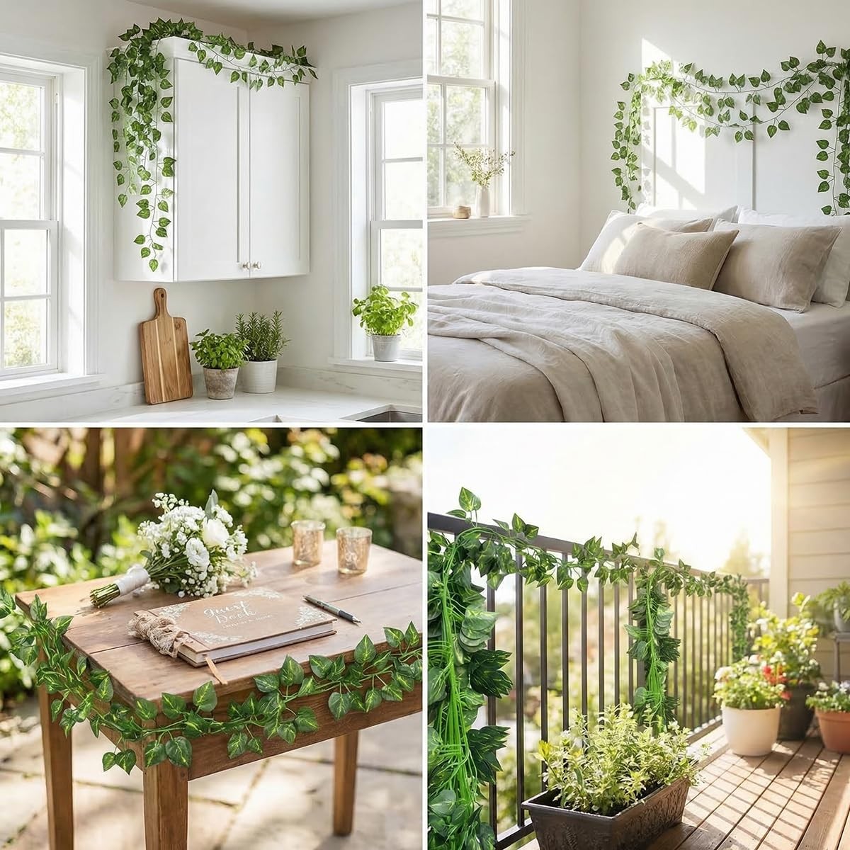 Epipremnum Aureum Leaves, Green Vines Fake Plant Vine Leaves, Hanging Fake Vi…