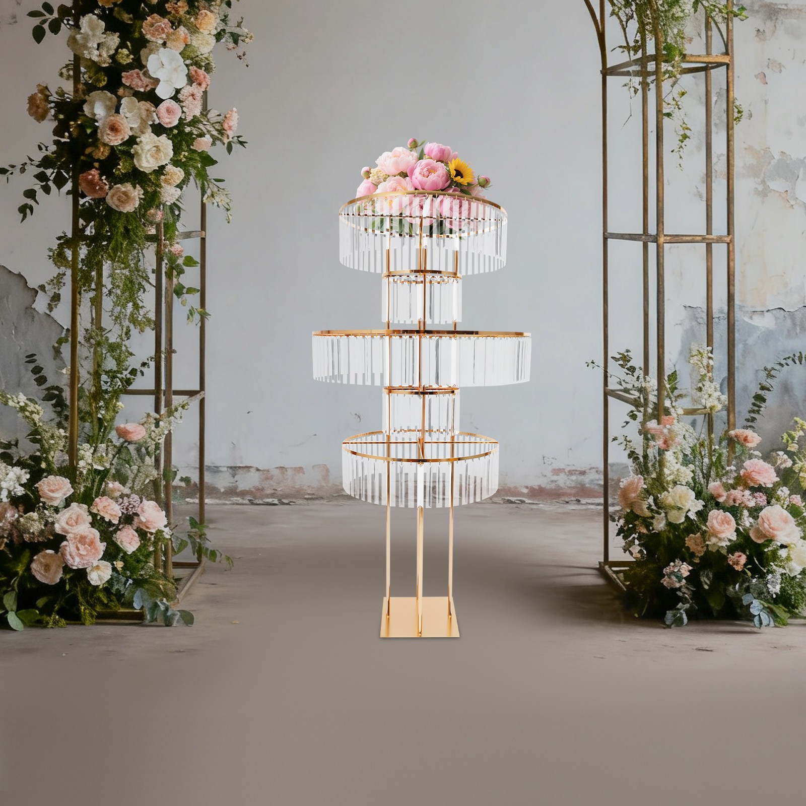 Metal Pedestal Stand 5.09ft Height Wedding Flower Stand Wedding Pedestal Stand