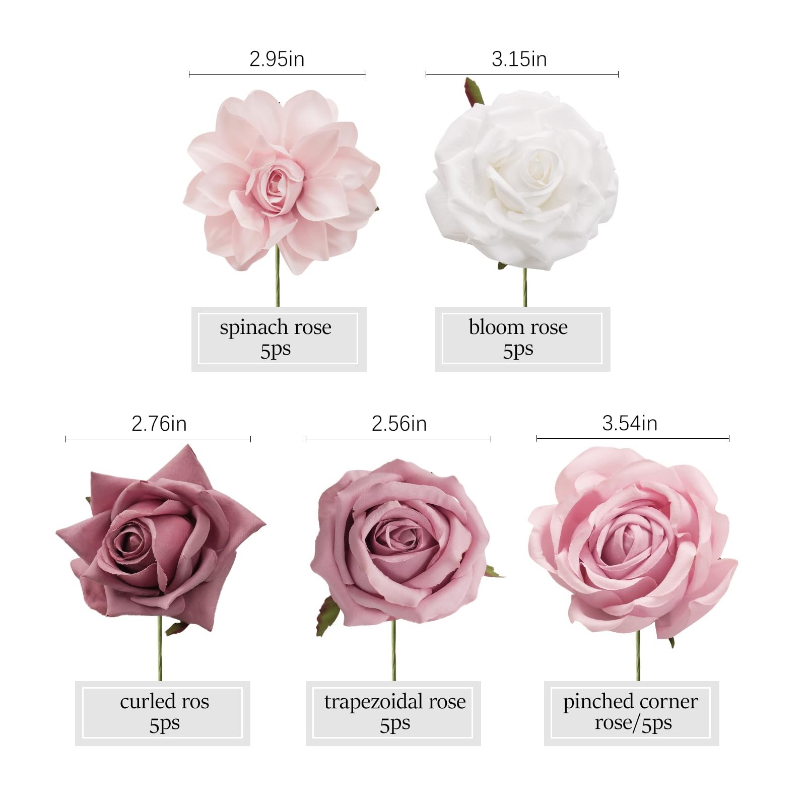 Artificial Flowers, 25pcs Real Looking Gradient Purple Pink Rose Fake Roses w…