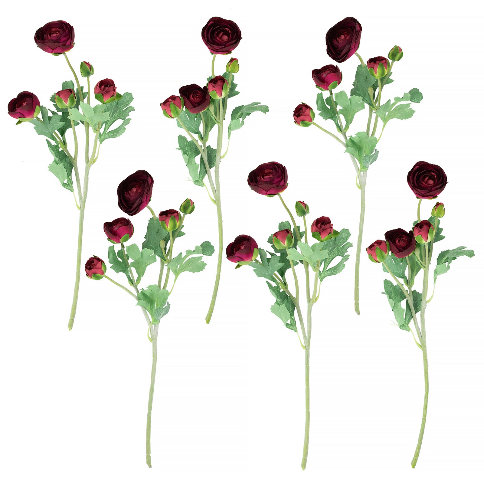 Northlight Real Touch™ Red Ranunculus Artificial Floral Sprays, Set of 6 – 21″