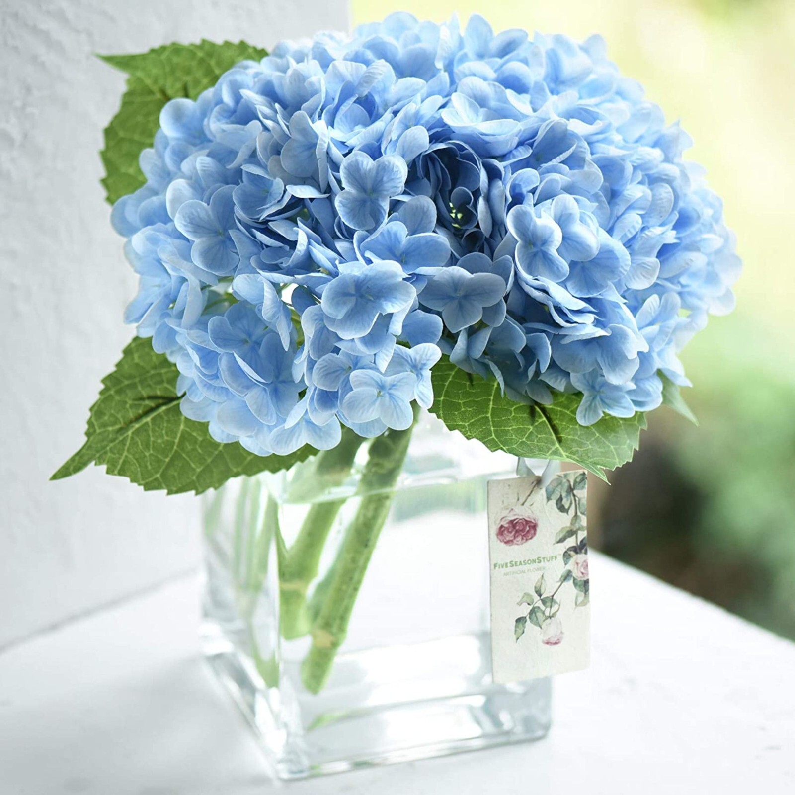 3pcs 25in Artificial Realistic Hydrangea Flowers 3D Real Touch 25in Extra Long