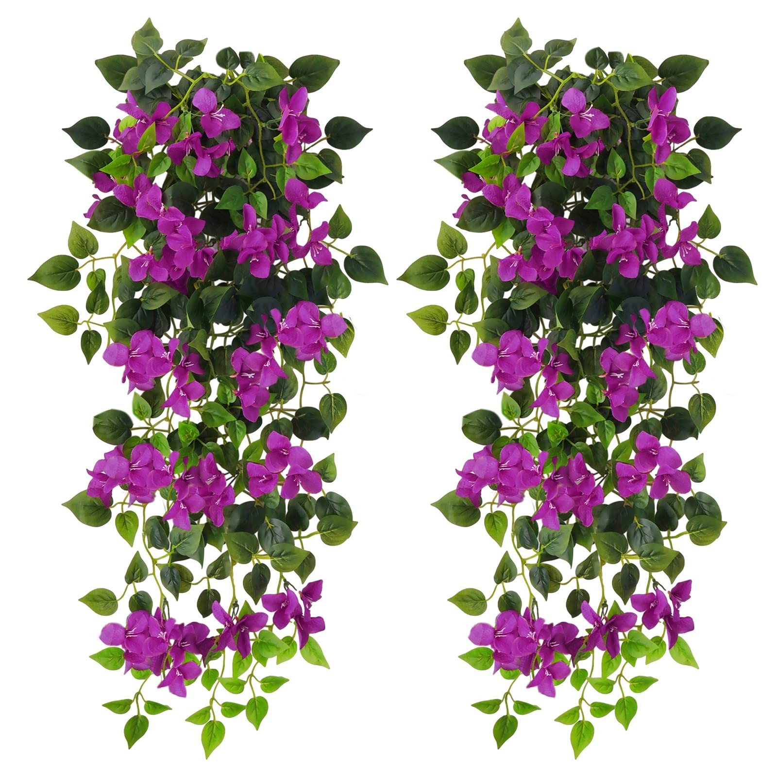 Artificial Hanging Flowers Bougainvillea, UV Resistant Faux Silk Flower Fabri…