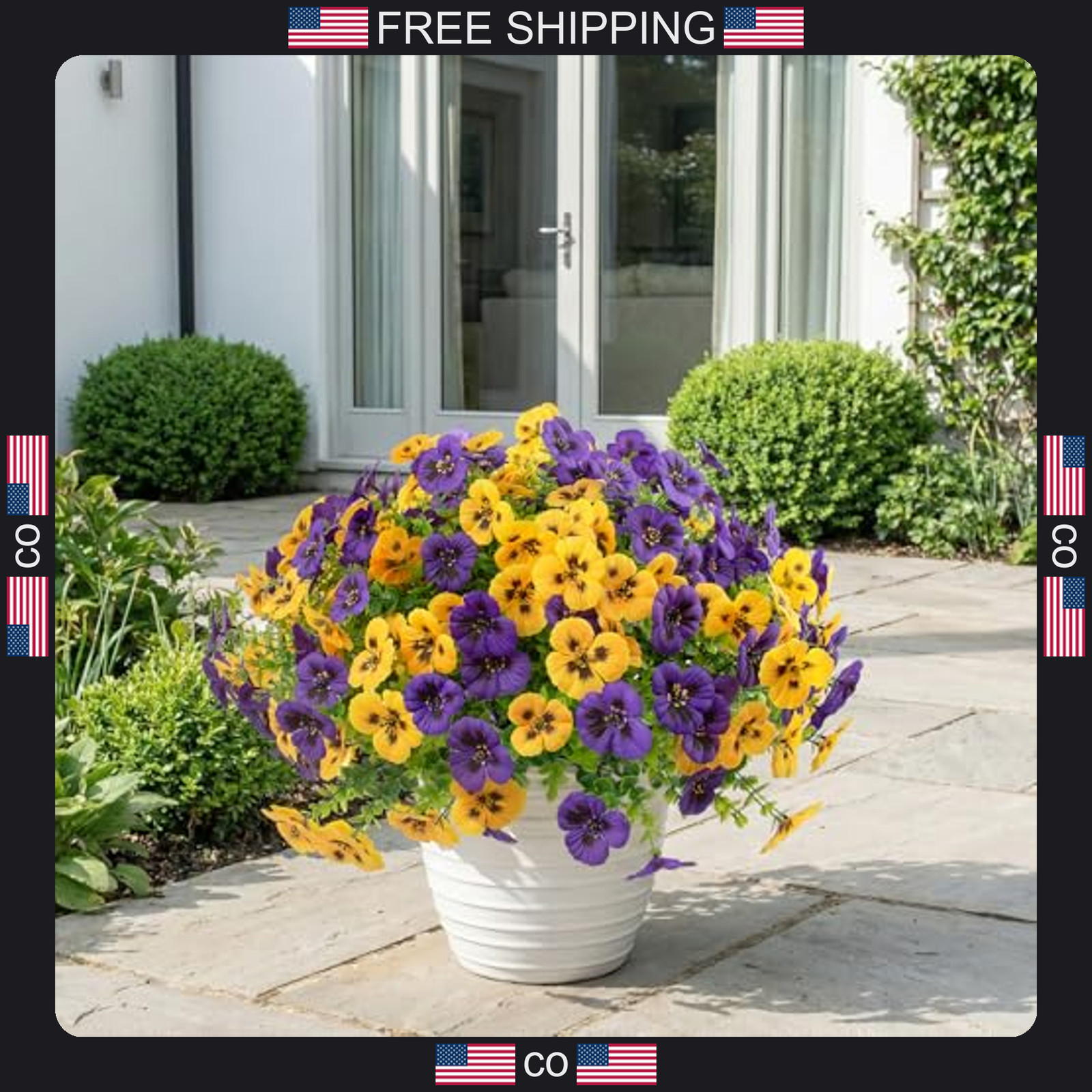 18 Pack Artificial Pansy Flowers for Outdoor Decor
