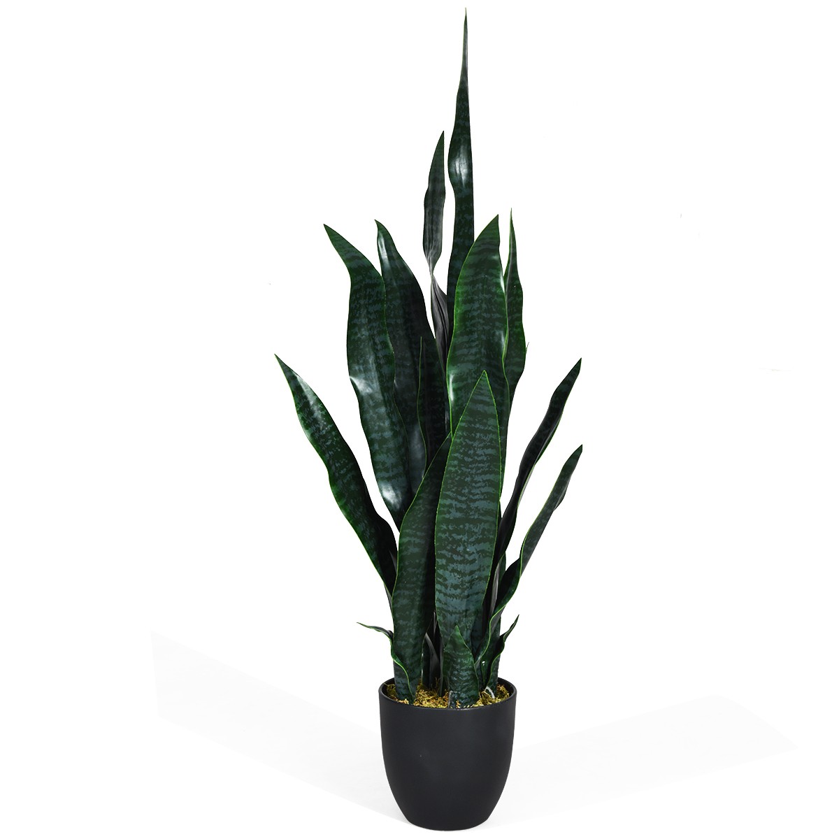 Artificial Snake Plant 35.5″ Fake Sansevieria Indoor Outdoor Decoration Green