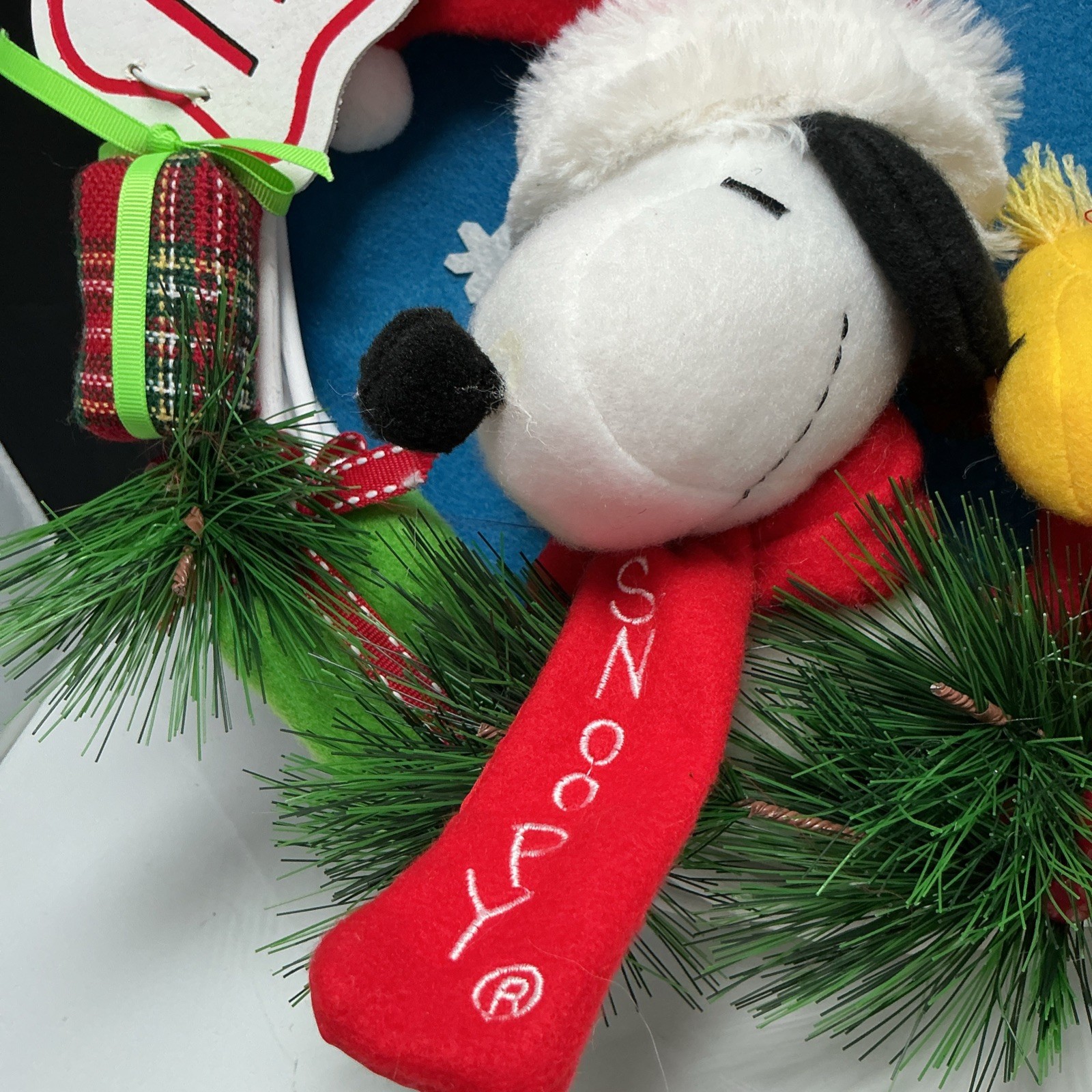 Peanuts Snoopy Woodstock Plush Christmas Wreath 13″ Holiday Decor