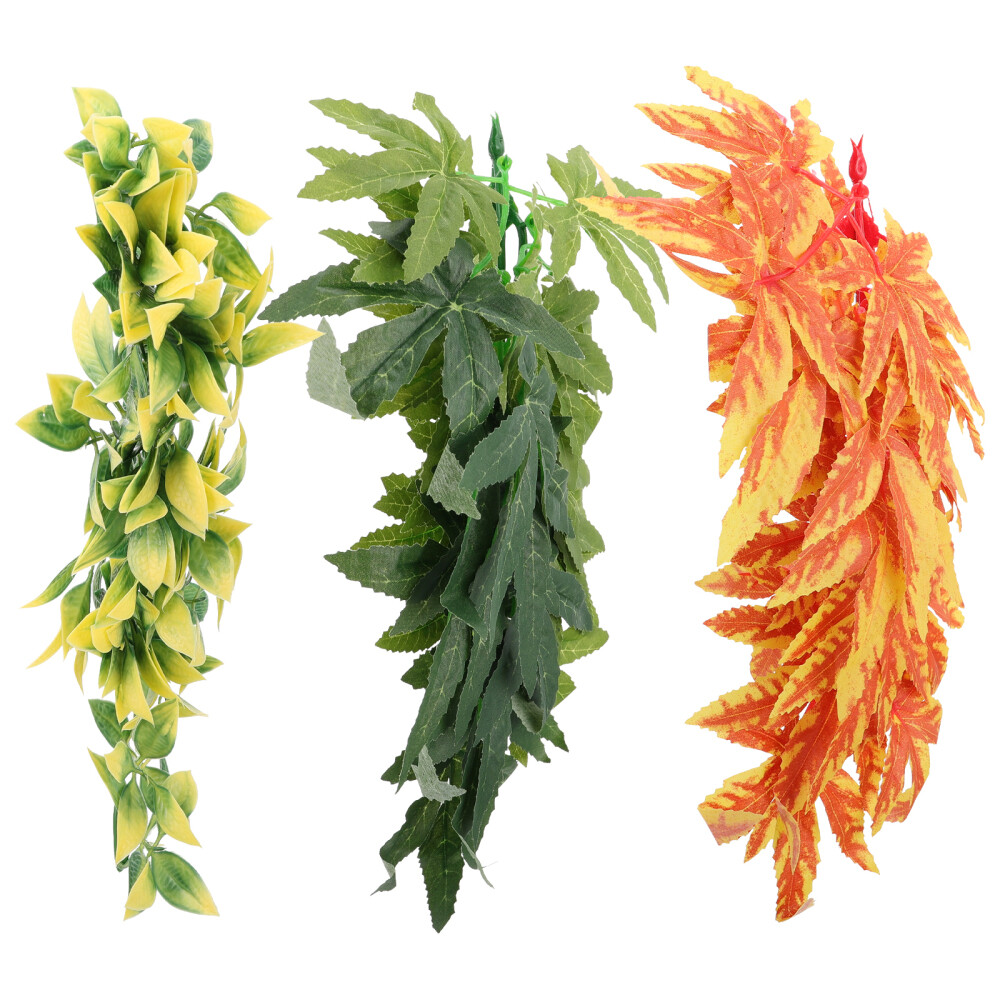 3pcs Artificial Vine Gecko Climbing Vines Pet Landscape Decor Pet Supply Decor