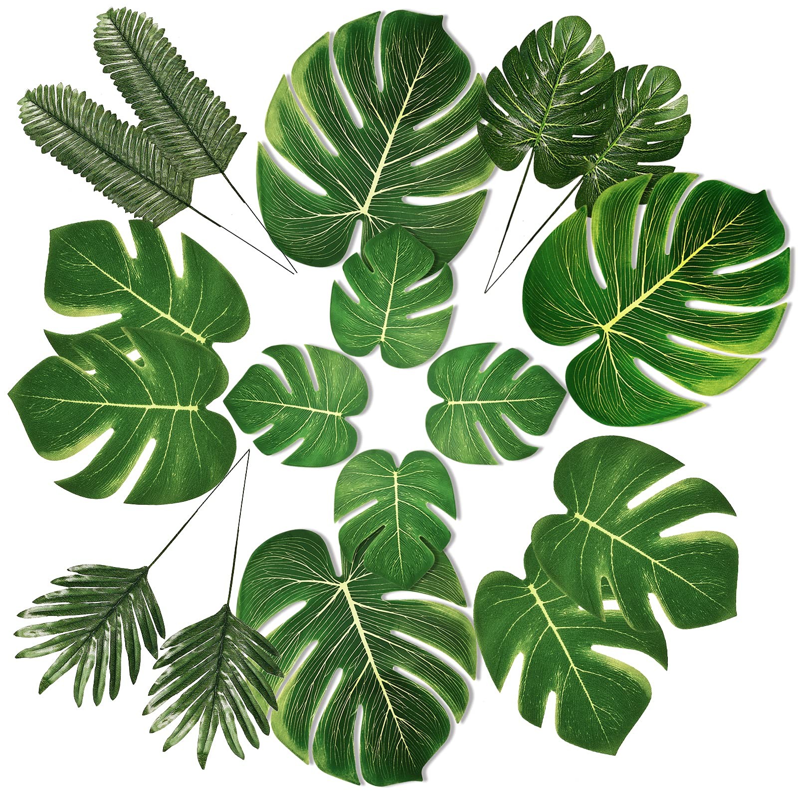 Palm Leaves, 34 pcs Fake Artificiall Palm Leaves, Summer Tropical Fiesta Part…