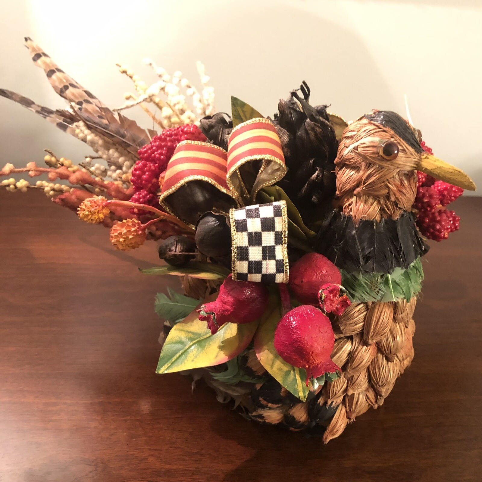 Mackenzie Childs-Bittersweet Pheasant-Centerpiece-Retired-Rare
