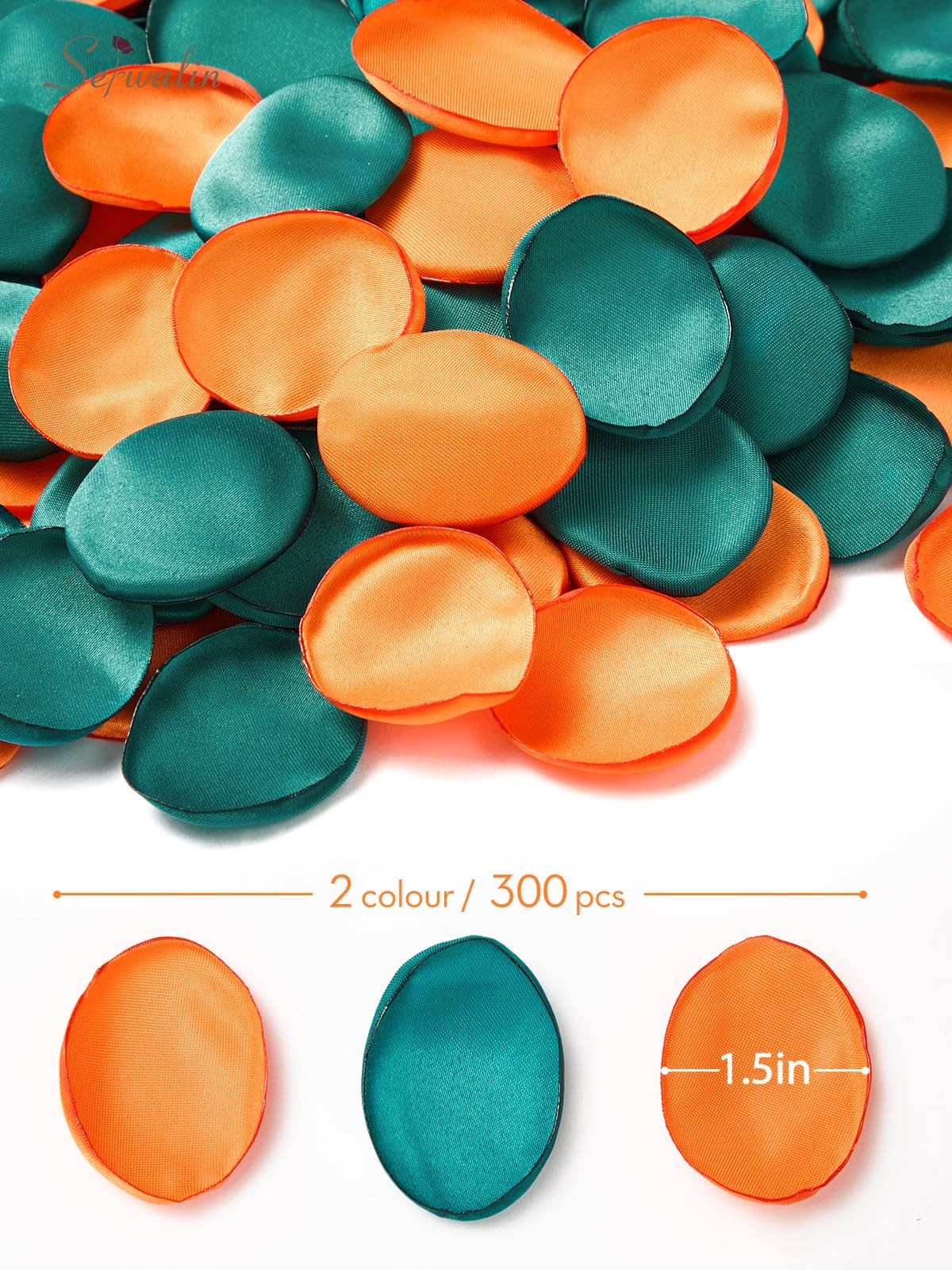 300 PCS Silk Rose Petals Fake Flower Petals Green Orange Artificial For Wedding
