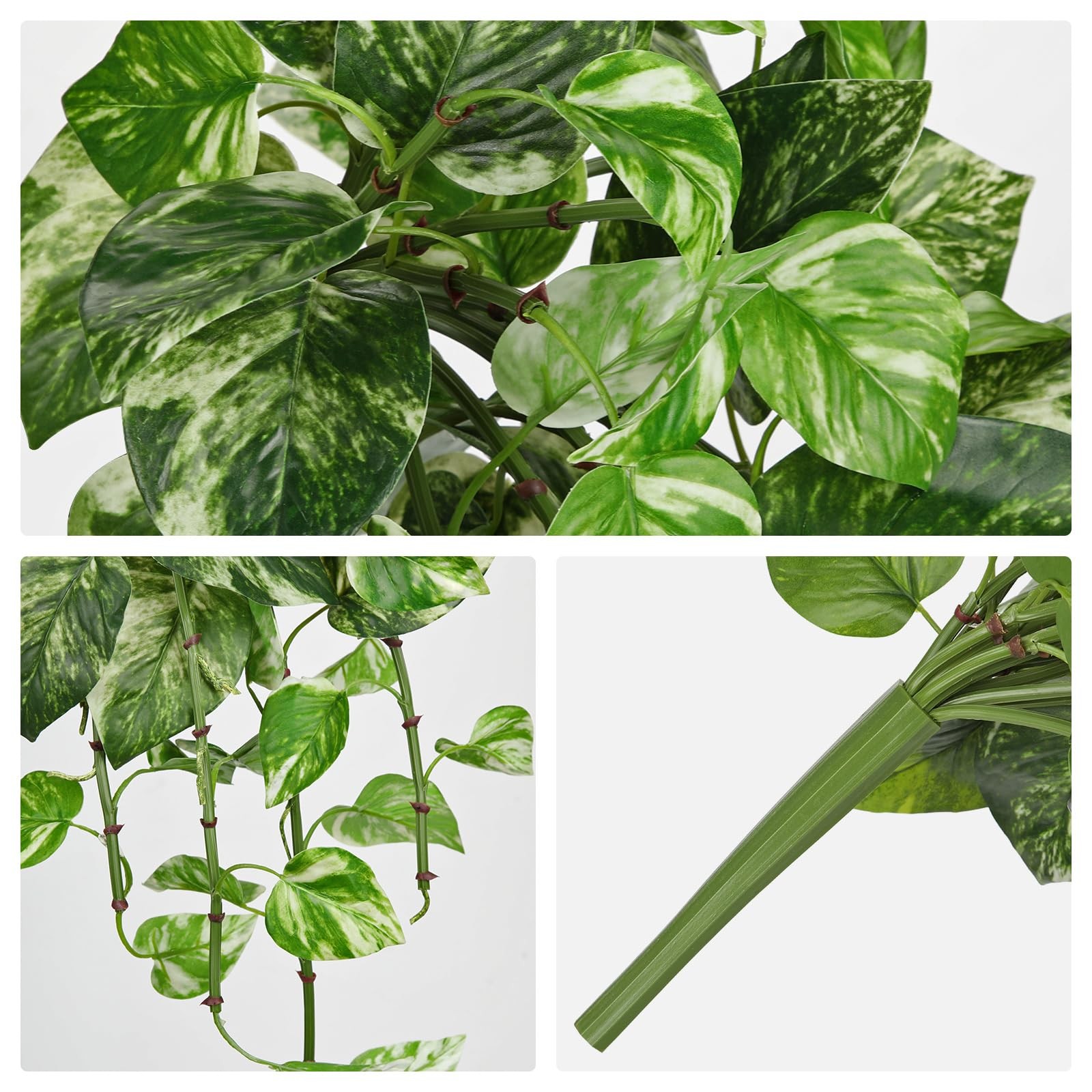 Artificial Pothos Hanging Plants 25″ Fake Ivy Vine Faux Ivy Pothos Leaves Han…