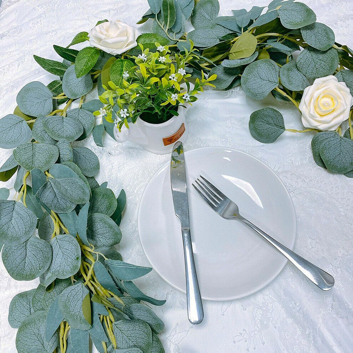 200cm Artificial Eucalyptus Leaves Garland Vine Wedding Greenery Home Wall Decor