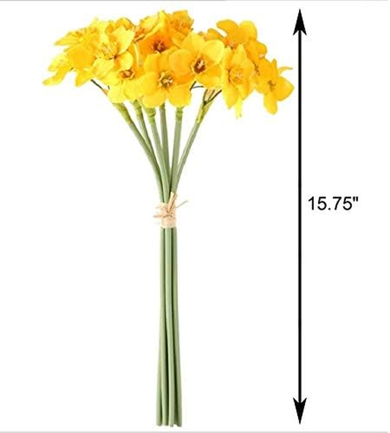 Artificial Daffodil Flowers 15.8 Inches Narcissus Spring Flower Fake Silk Flower