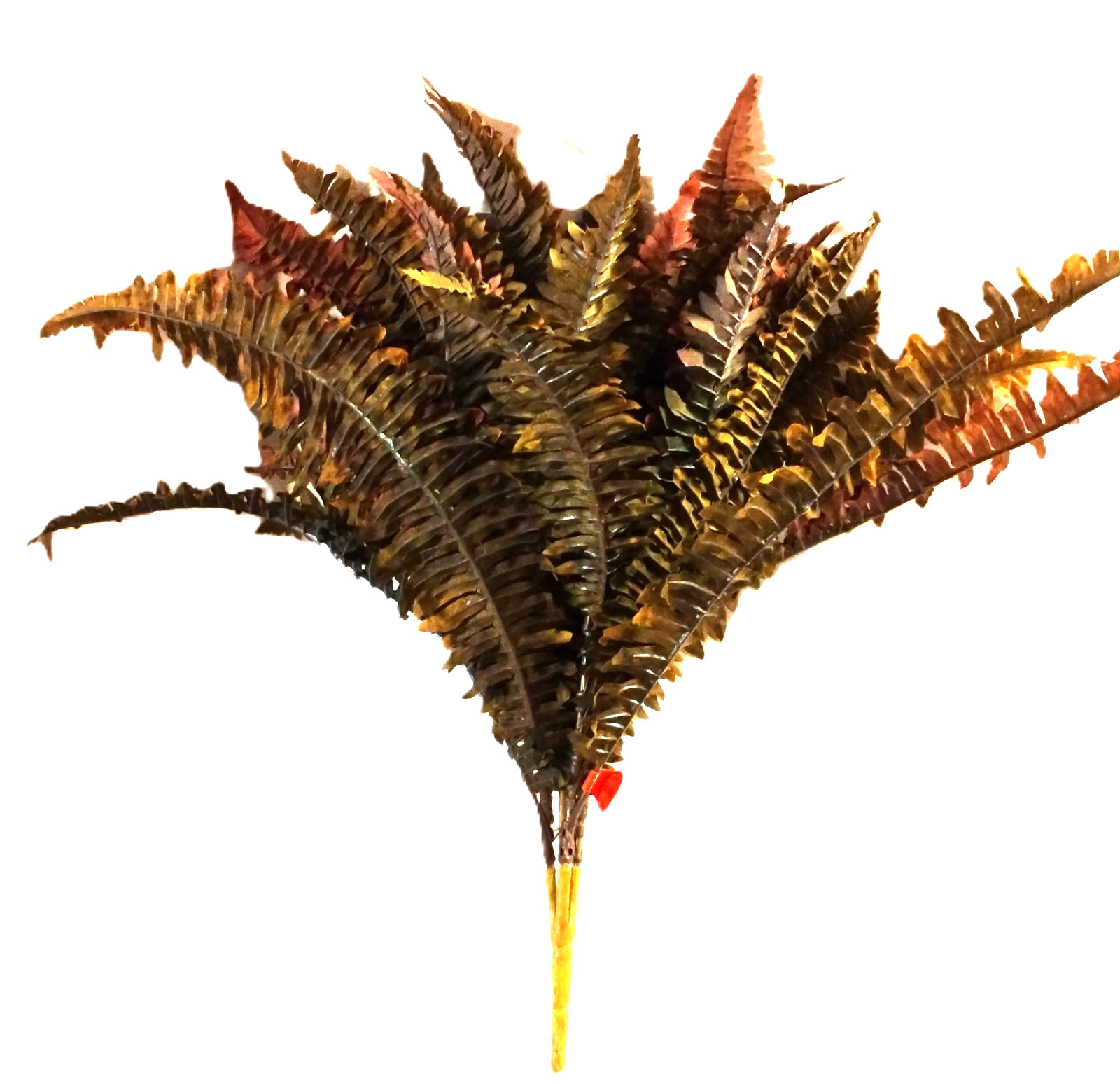 NWT Artificial Boston Fern Bush – 27 Olive & Tan Fronds – 23.50″ Tall