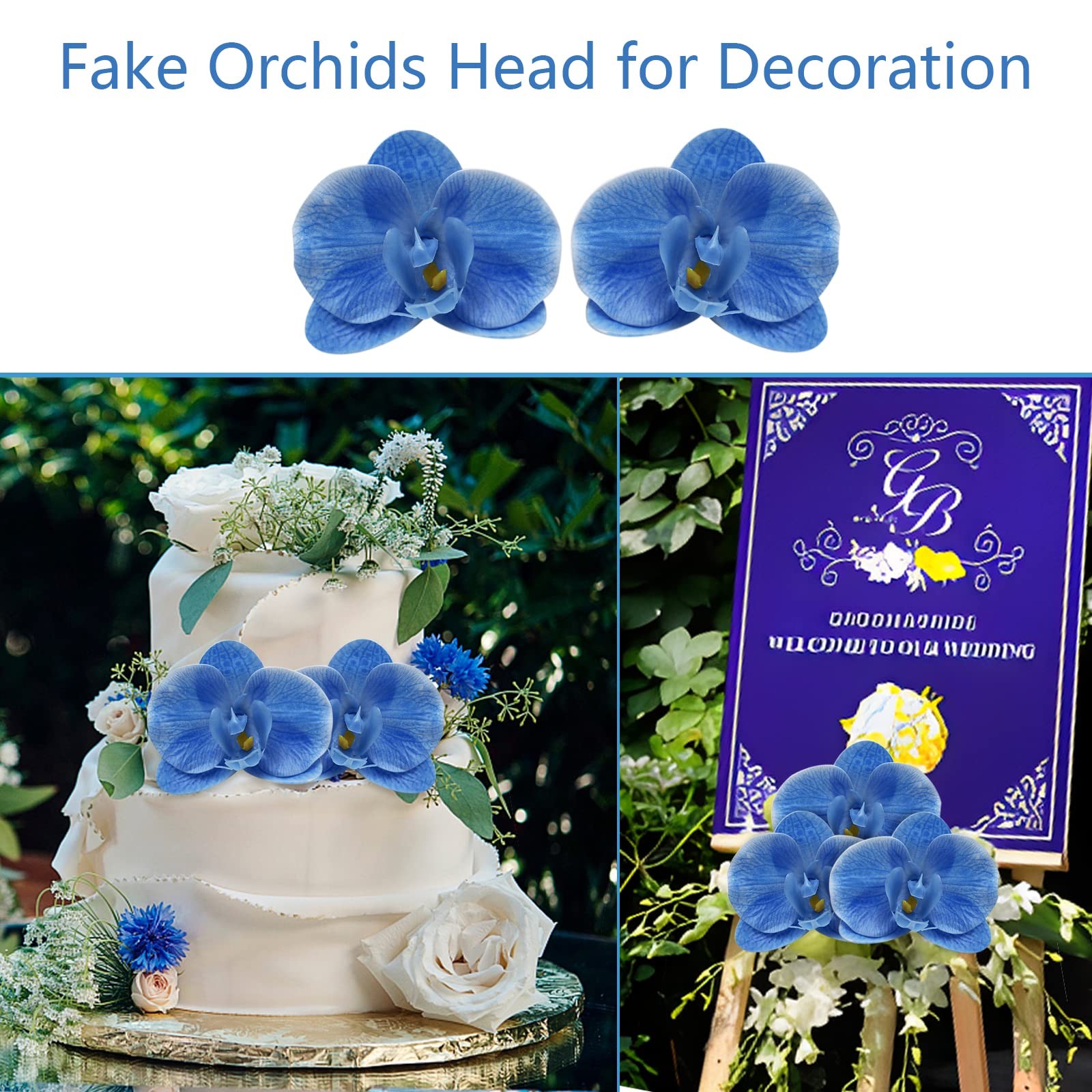 Artificial Flower Heads – 20 PCS Fake Orchid Flowers Heads Faux Butterfly Hea…