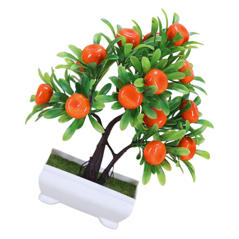 Fake Bonsai Tree Artificial Potted Fruit Tree Fruit Kitchen Decor Adornment