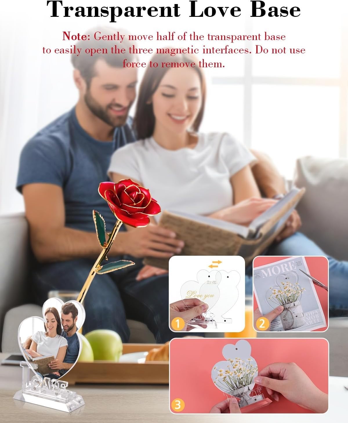 Valentine Gift Real Rose Dipped 24K Gold ，Best Valentines Rose Gift for Her Wife