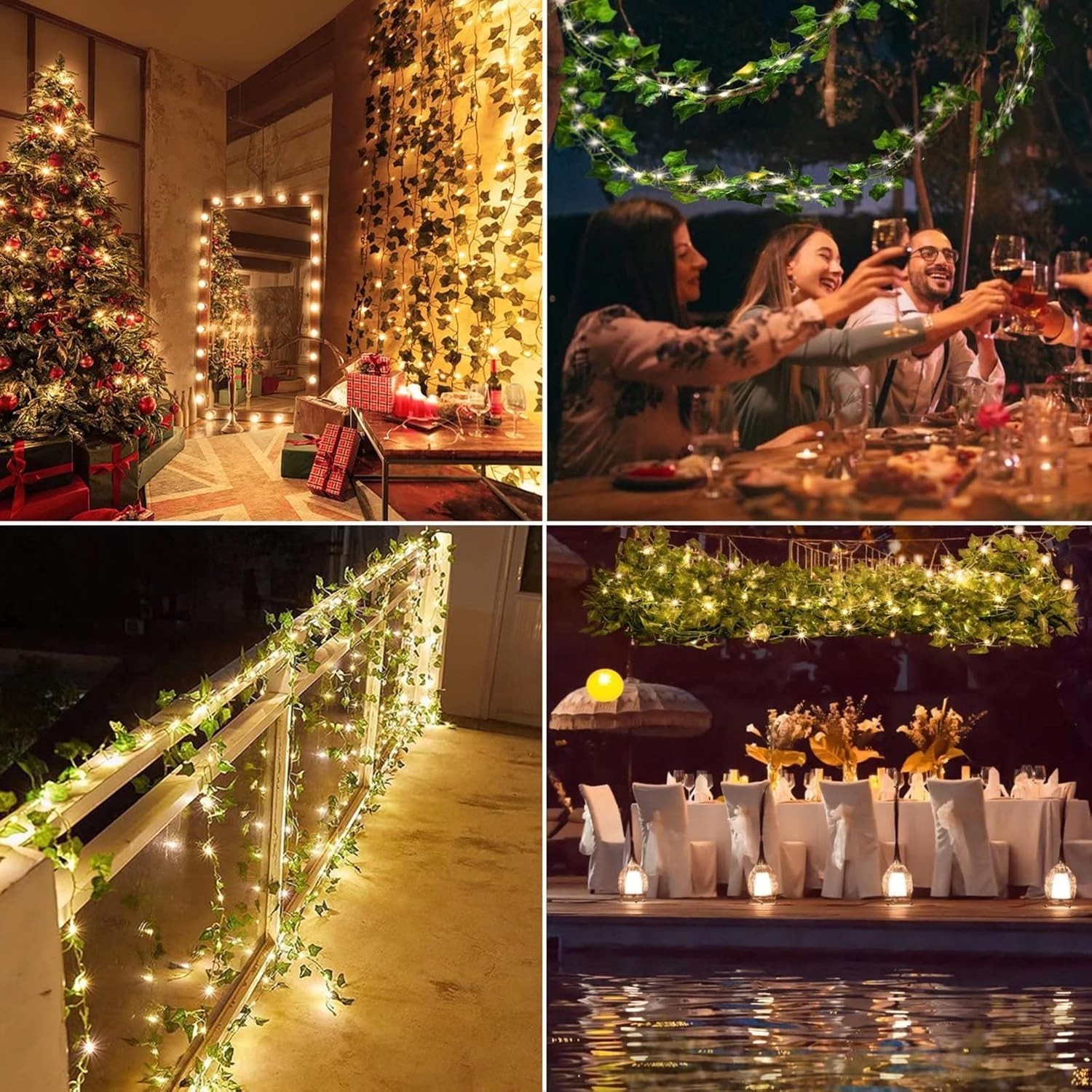 168 FT Artificial Ivy Garlands with 400 LED Lights for Stunning Decor