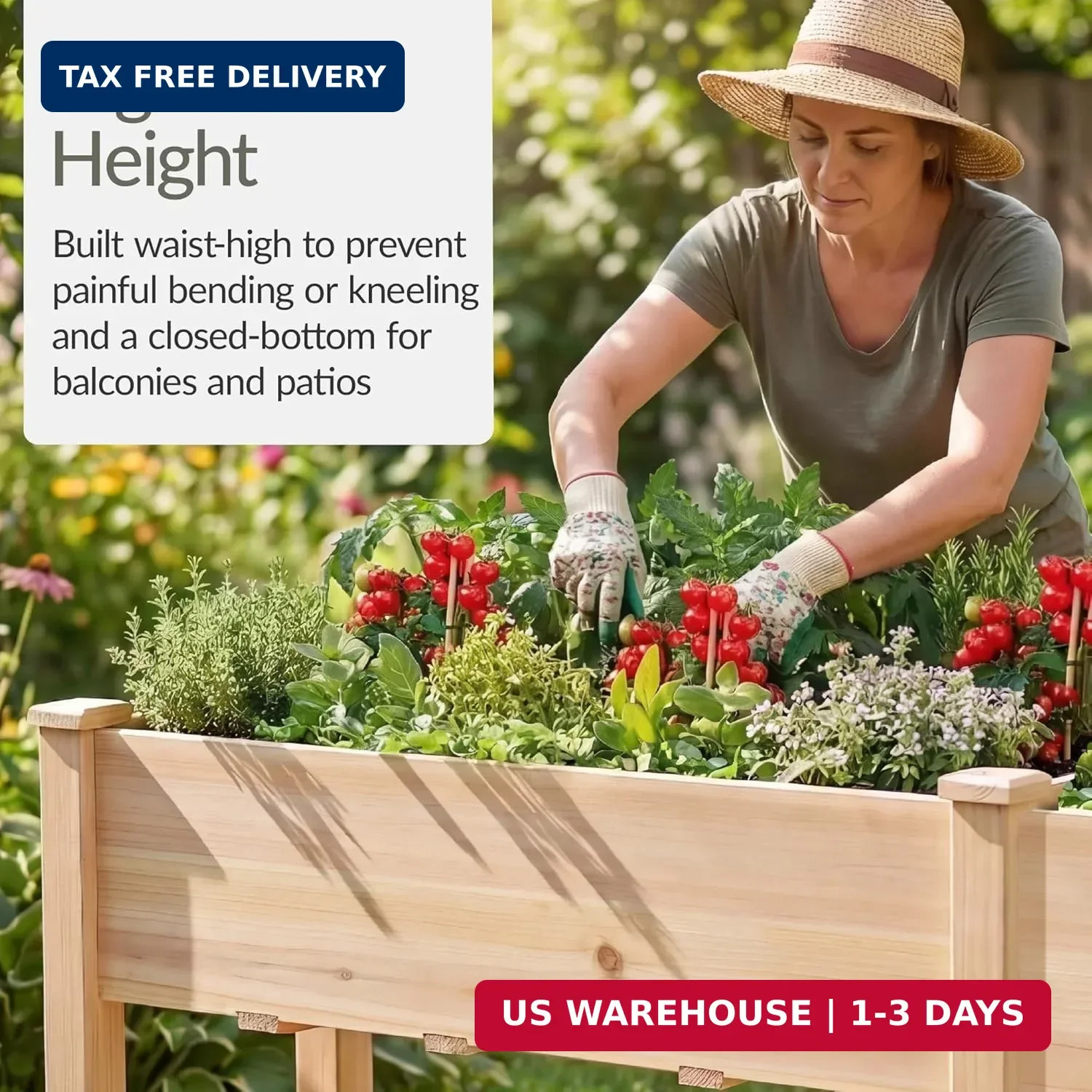 Best Choice Products 72x24x30in Raised Garden Bed, Elevated Wood Planter Box Sta