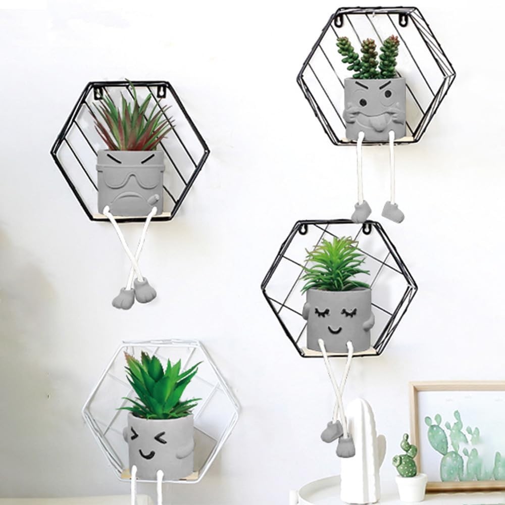 Potted Artificial Succulents Set – Faux Plants for Office, Home Decor & Gifts