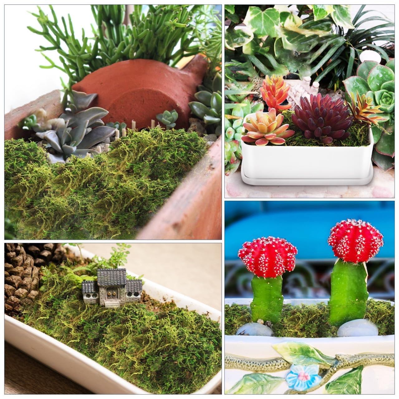 Artificial Fake Moss Green Decorative Faux Moss for Plants Indoor Crafts Home…
