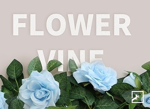 ZIFTY 5Pcs 32.5FT Blue Rose Garland Fake Flower Vines Faux Artificial Floral
