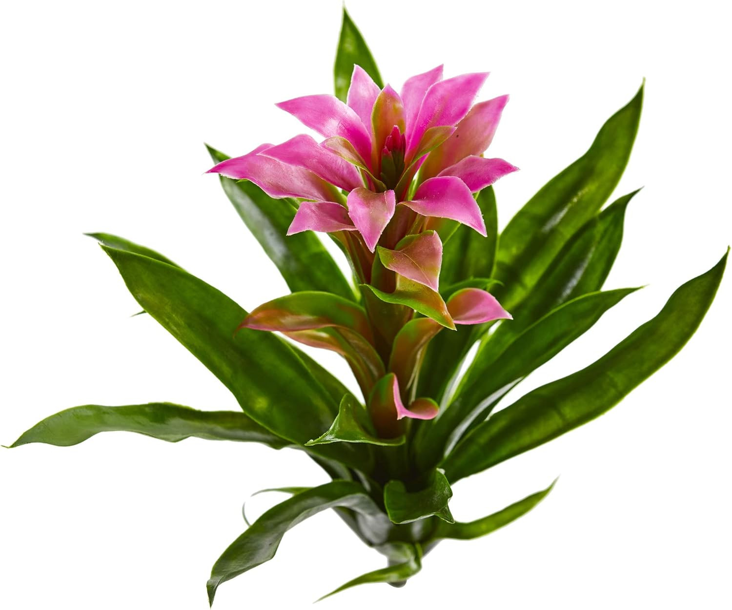 Vibrant 15″ Bromeliad Artificial Flowers – Set of 4 for Home Decor