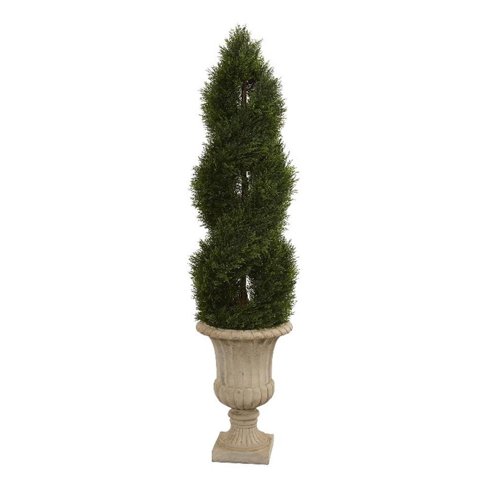 Nearly Natural 5ft Spiral Pond Cypress Tree in Urn UV Resistant